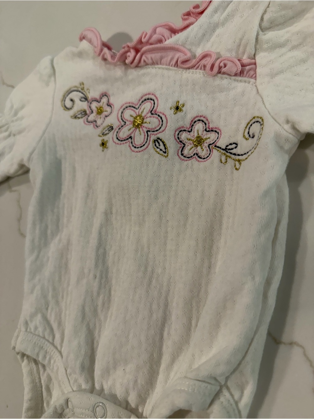 Embroidered Ruffle Onsie - Picture 3 of 4